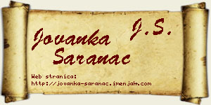 Jovanka Šaranac vizit kartica